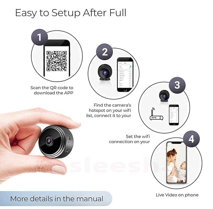 Compact Wireless WiFi Camera with Video Recorder