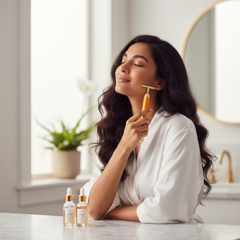 24K Gold Electric Facial Massage Roller