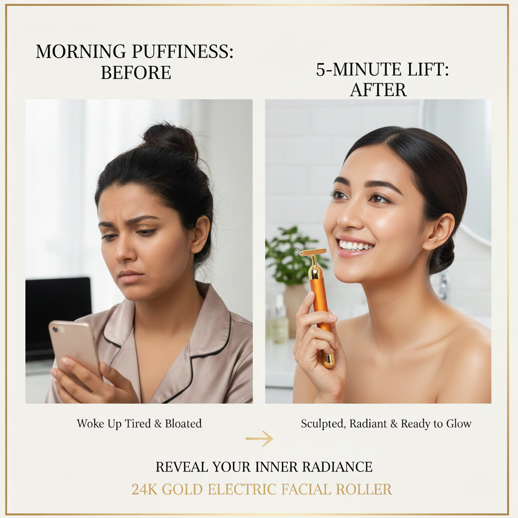 24K Gold Electric Facial Massage Roller