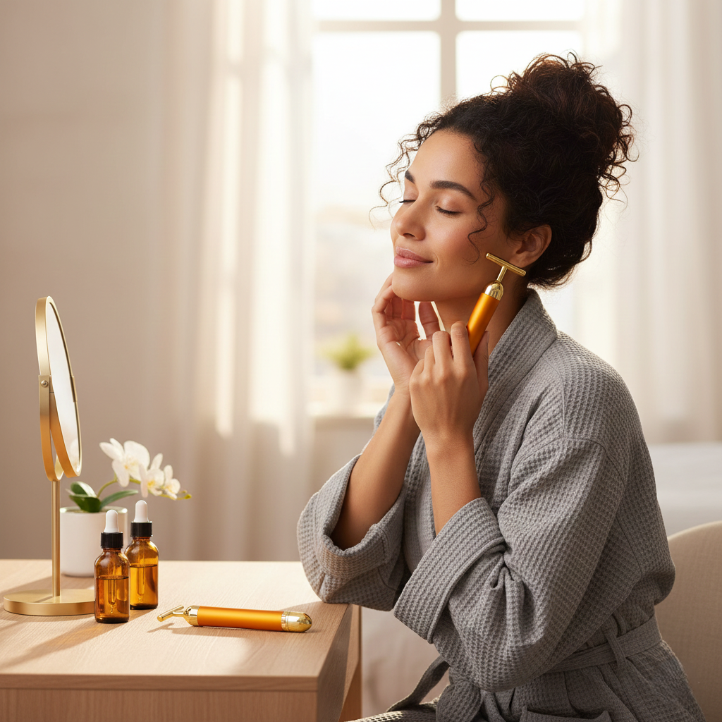 24K Gold Electric Facial Massage Roller